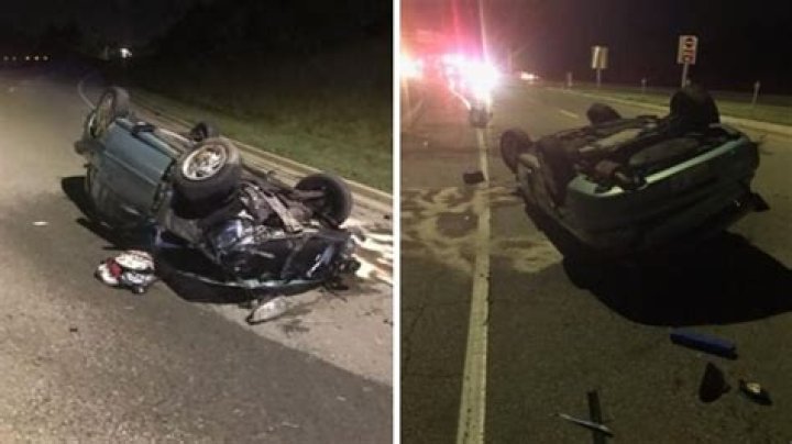 
A 16-Year-Old Was Charged After Hamilton Police Found Their Car Flipped Over On A Highway 