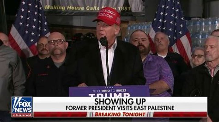 
“He’s serving 13-year old stagnant well water”: Trump water distribution trolled online as former President visits East Palestine 