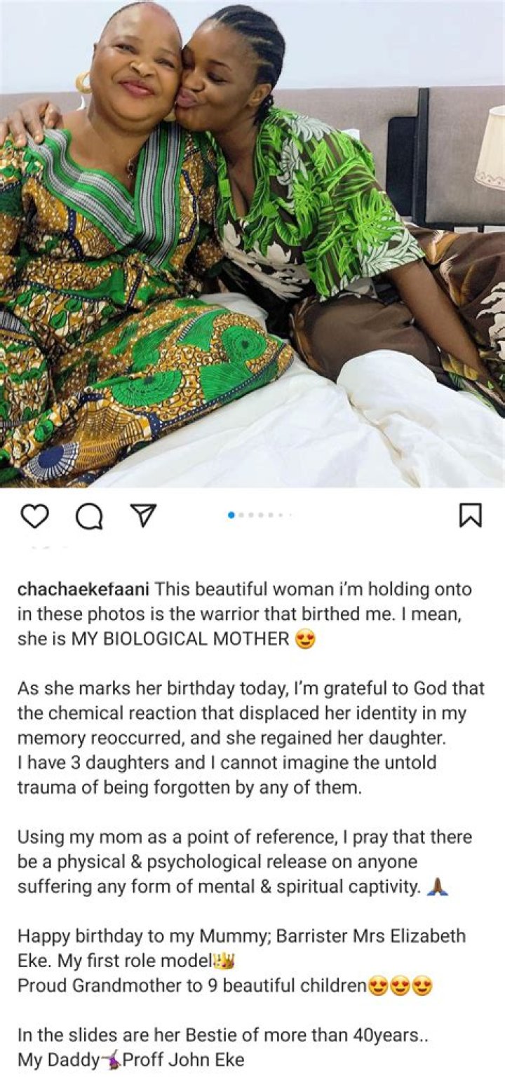 
“I Got It From My Mum,” Chacha Eke-Faani Explains How Mental Illness Runs In Their Family. 