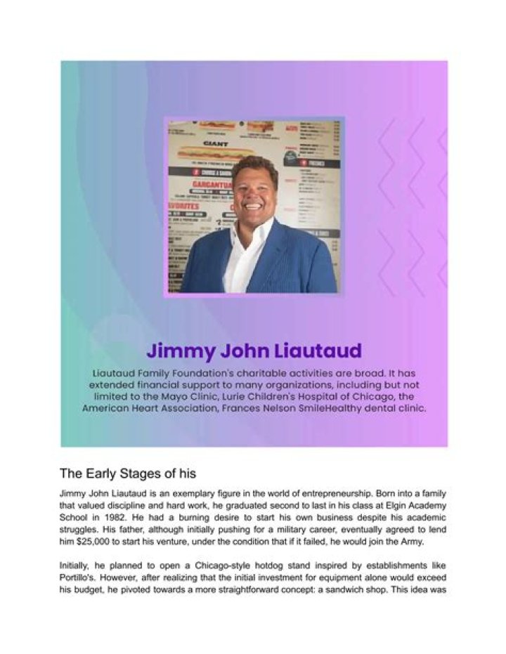 Jimmy John Liautaud Height, Weight, Net Worth, Age, Birthday, Wikipedia, Who, Nationality, Biography