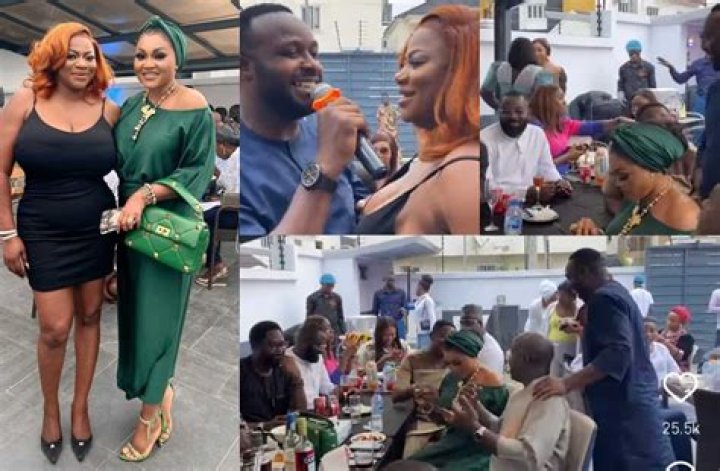 
Mercy Aigbe Storms Femi Adebayo’s Wife’s 40th Birthday Party 