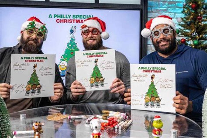 
Philadelphia Eagles Linemen Swap the Field for the Recording Studio for Charity Christmas Album 