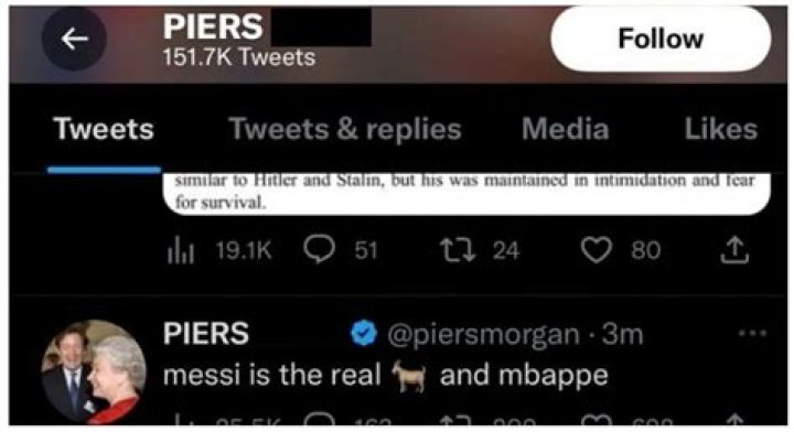 
Piers Morgan hacked: Shocking tweets about The Queen, Messi and Ed Sheeran leave internet in splits 