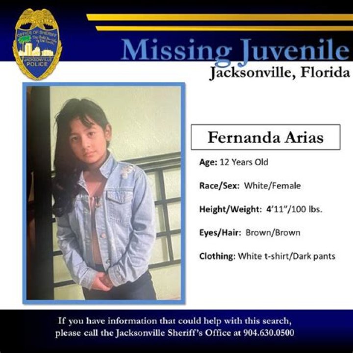 
What happened to Fernanda Arias? Duval County missing girl found after last seen leaving with a man 